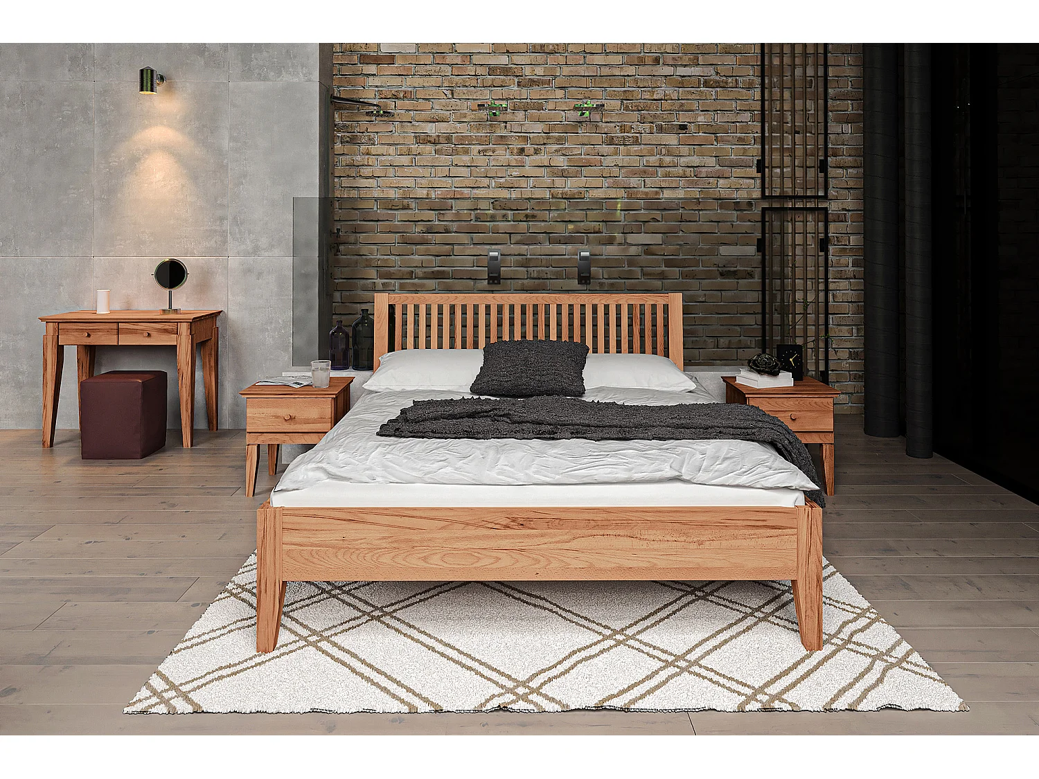 ODYS 1 - Bett 160x200 cm  aus Kernbuche naturgeölt