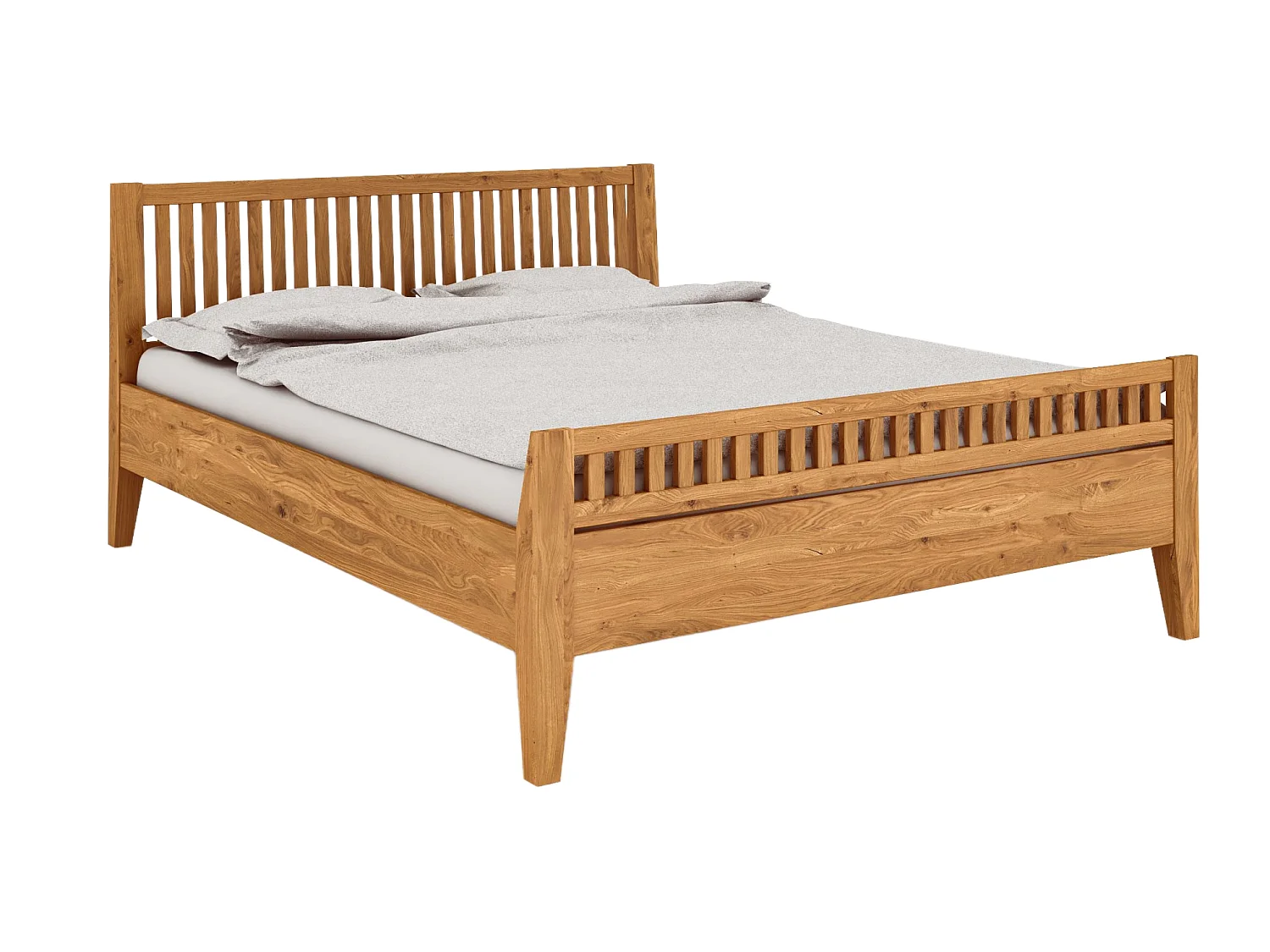ELIAS 2 - Letto in legno massello 200 x 200 cm in rovere selvatico oliato