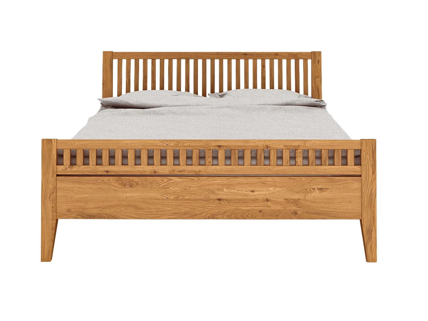 ELIAS 2 - Letto in legno massello 200 x 200 cm in rovere selvatico oliato