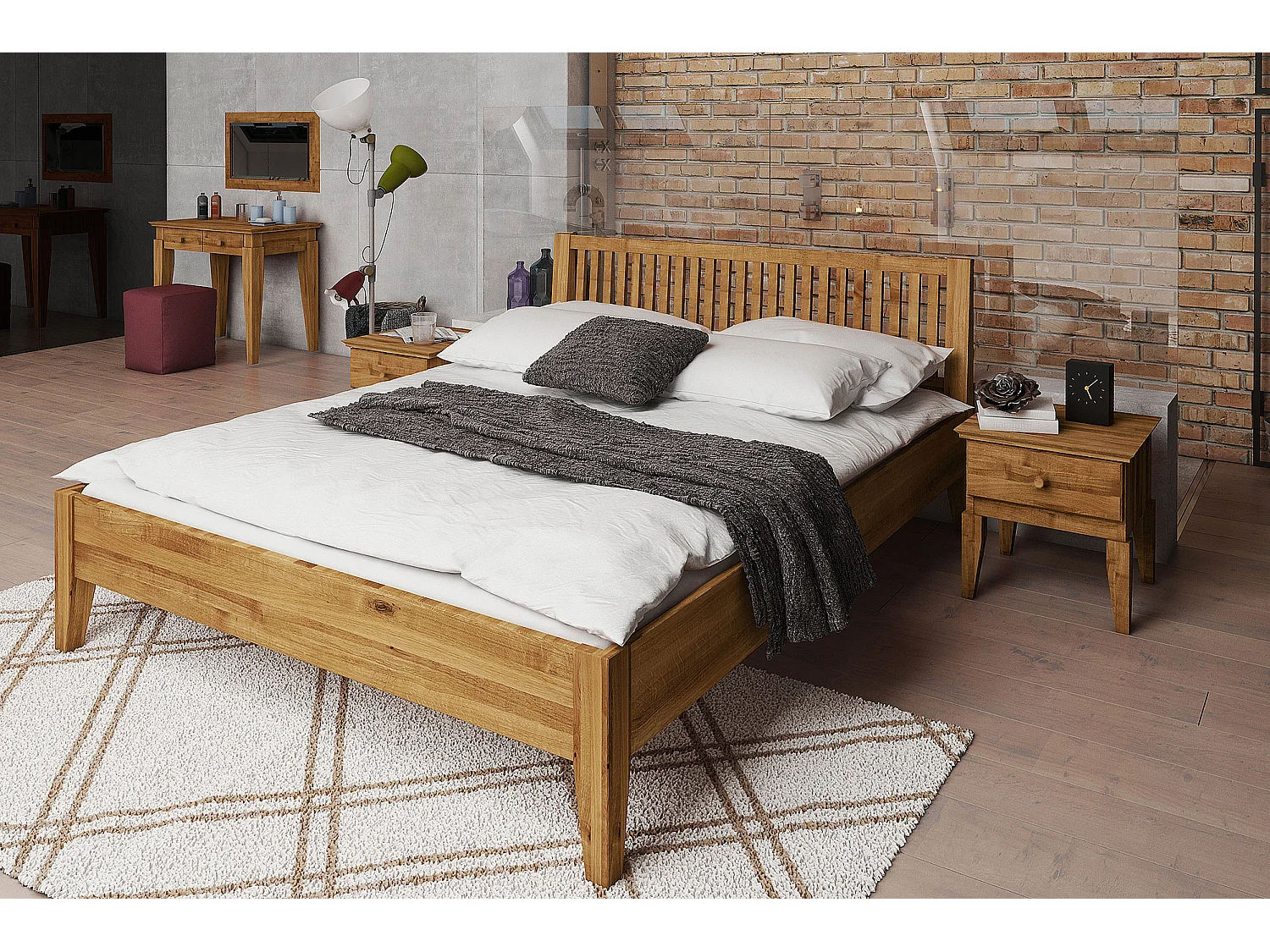 ODYS 1 - Bett 180x200 cm  aus Wildeiche naturgeölt