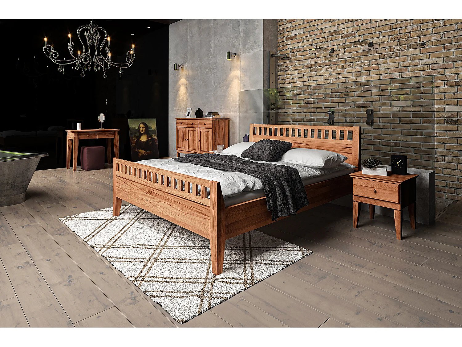 ODYS 6 - Bett 160x200 cm  aus Kernbuche naturgeölt