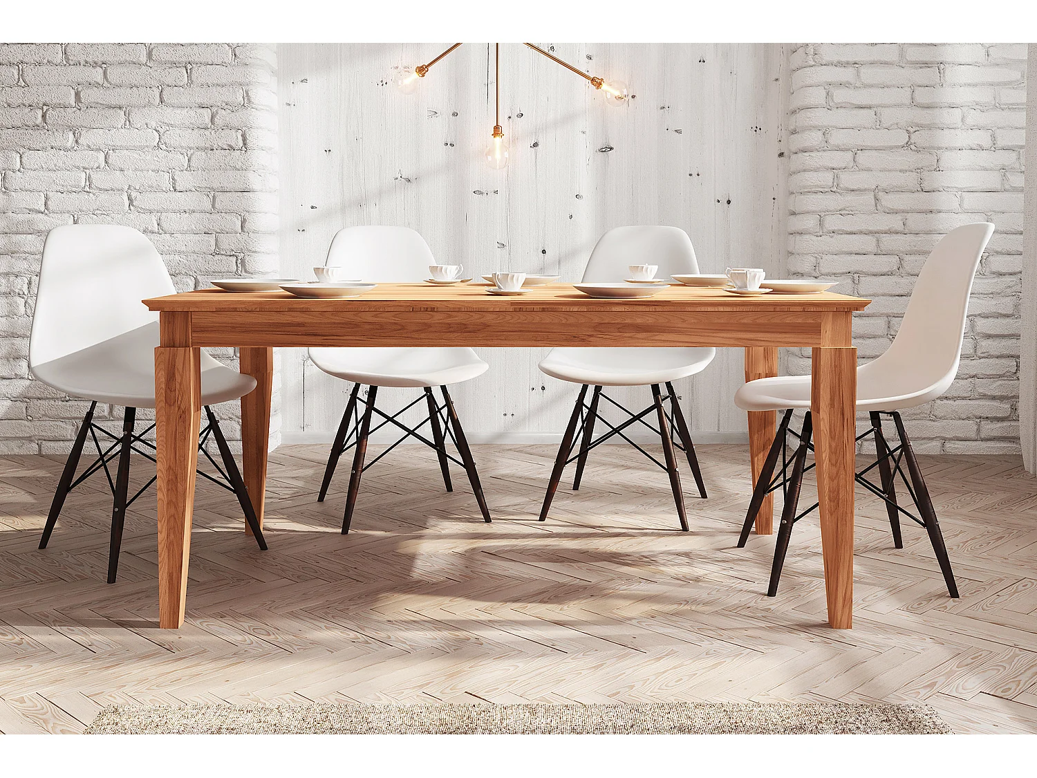 ODYS - Table de salle à manger en cœur de hêtre huilé naturel