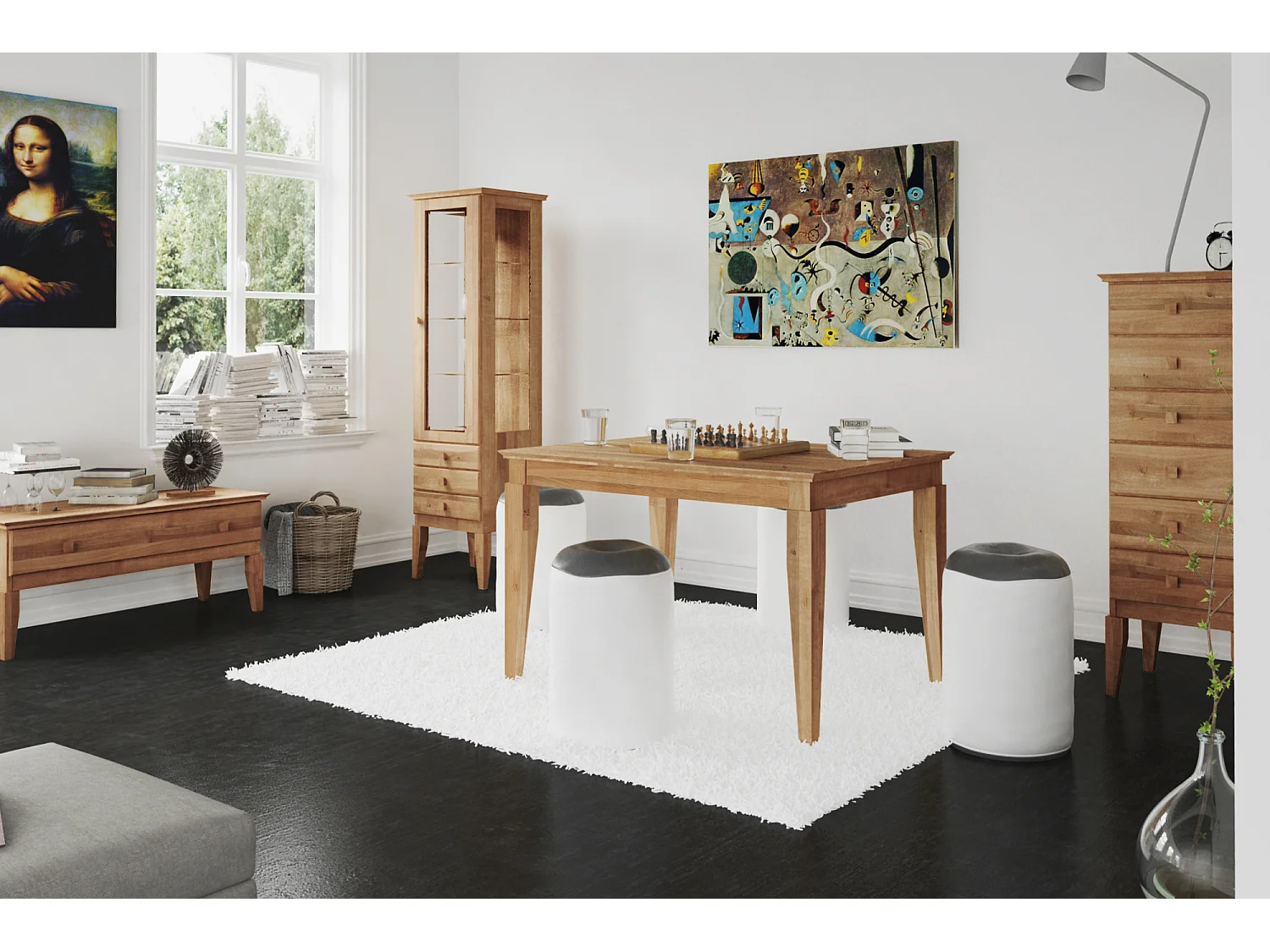 ODYS - Table de salle à manger en chêne sauvage huilé naturel