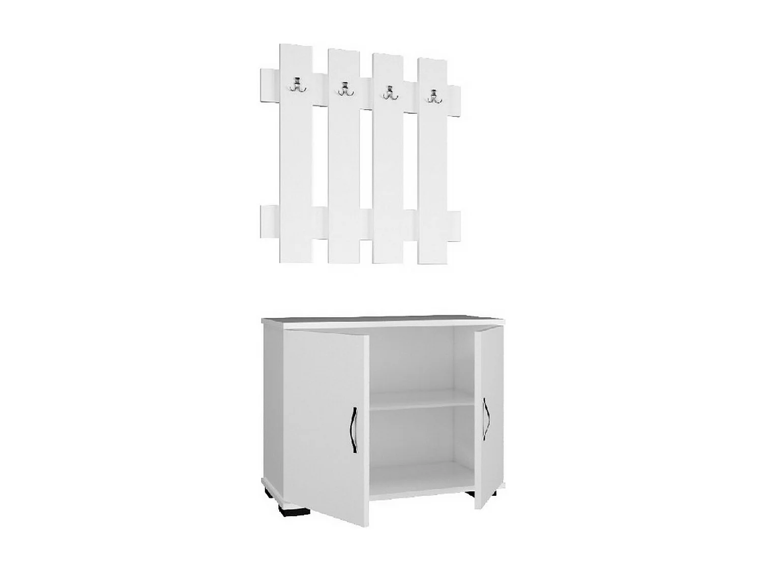 Meuble d'Entrée Morena, Blanc, 72x35x129 cm, EPIKASA