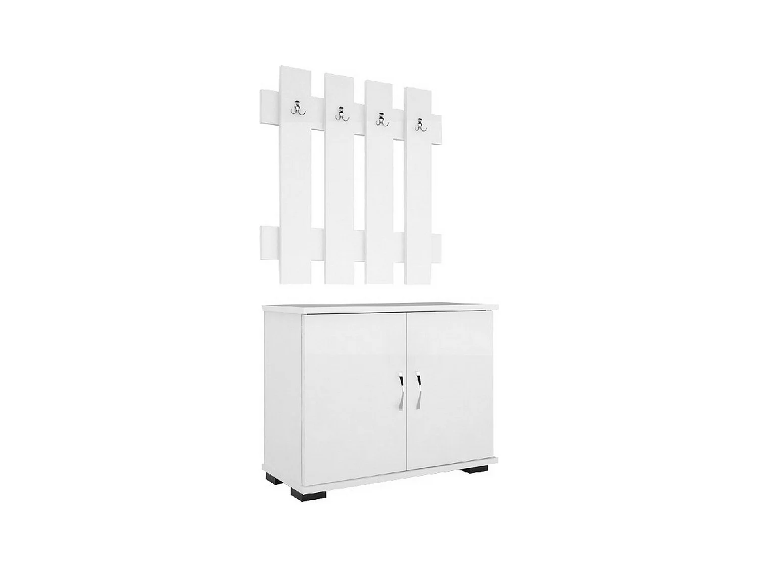 Meuble d'Entrée Morena, Blanc, 72x35x129 cm, EPIKASA