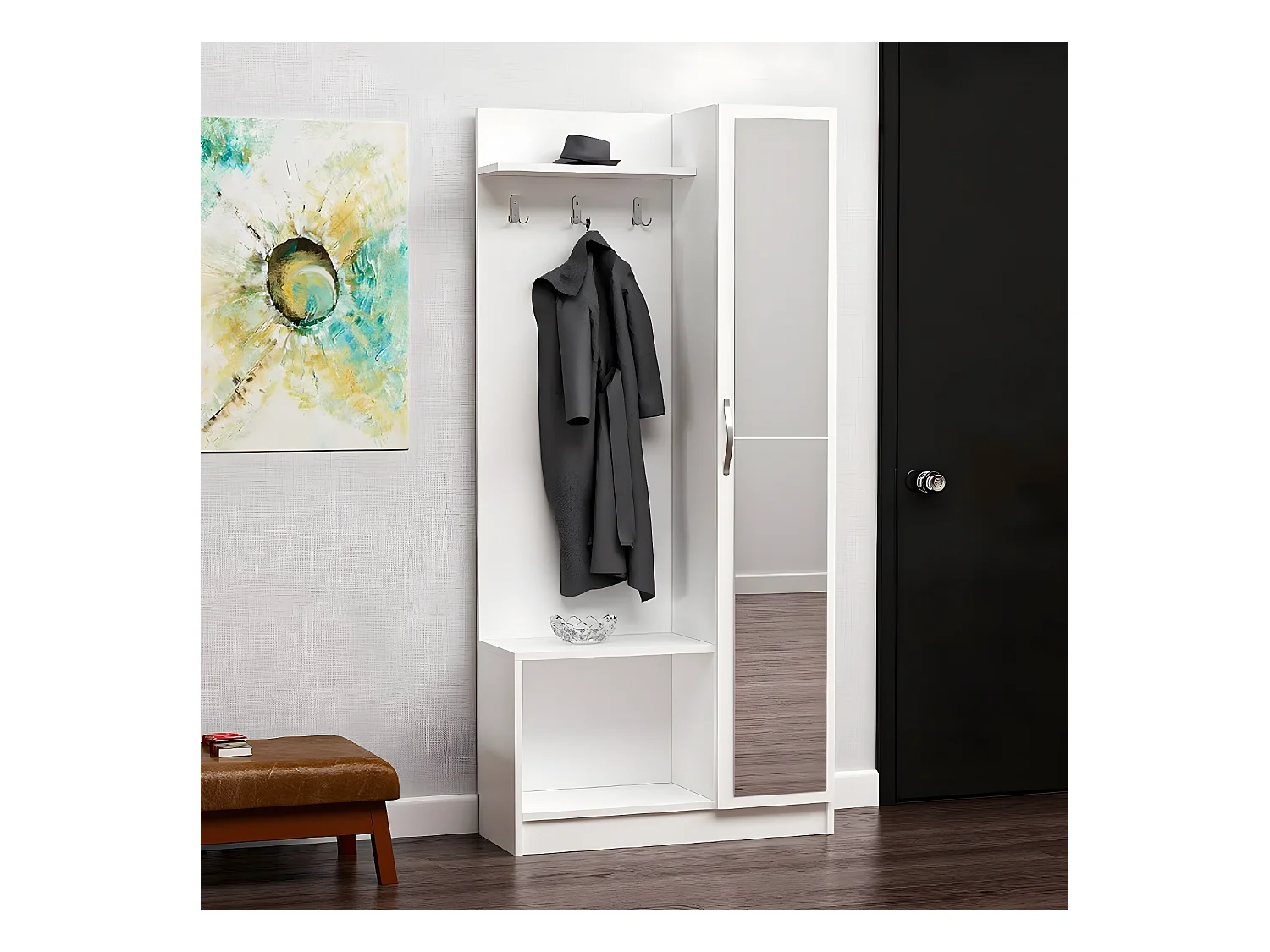 Armário de Entrada Mafalda, Branco, 80x32x173 cm, EPIKASA