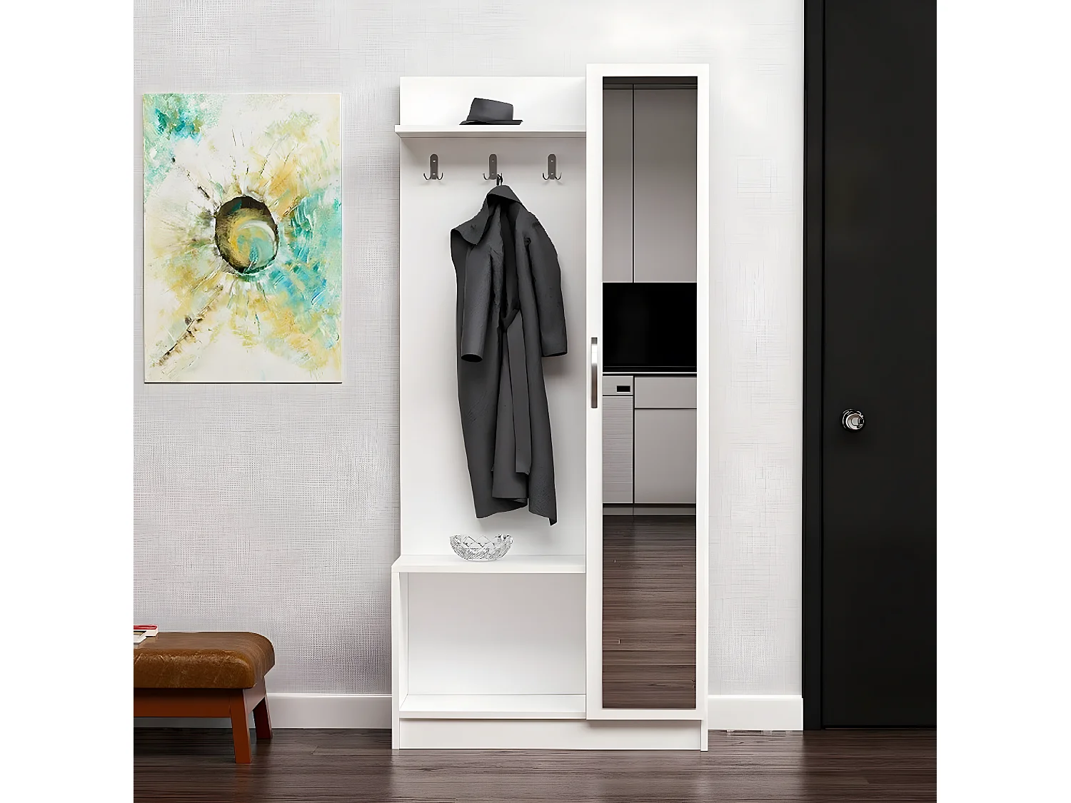 Armário de Entrada Mafalda, Branco, 80x32x173 cm, EPIKASA