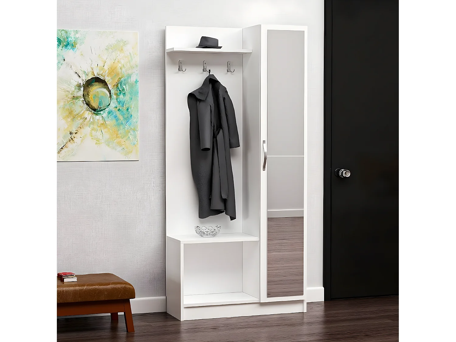 Armário de Entrada Mafalda, Branco, 80x32x173 cm, EPIKASA