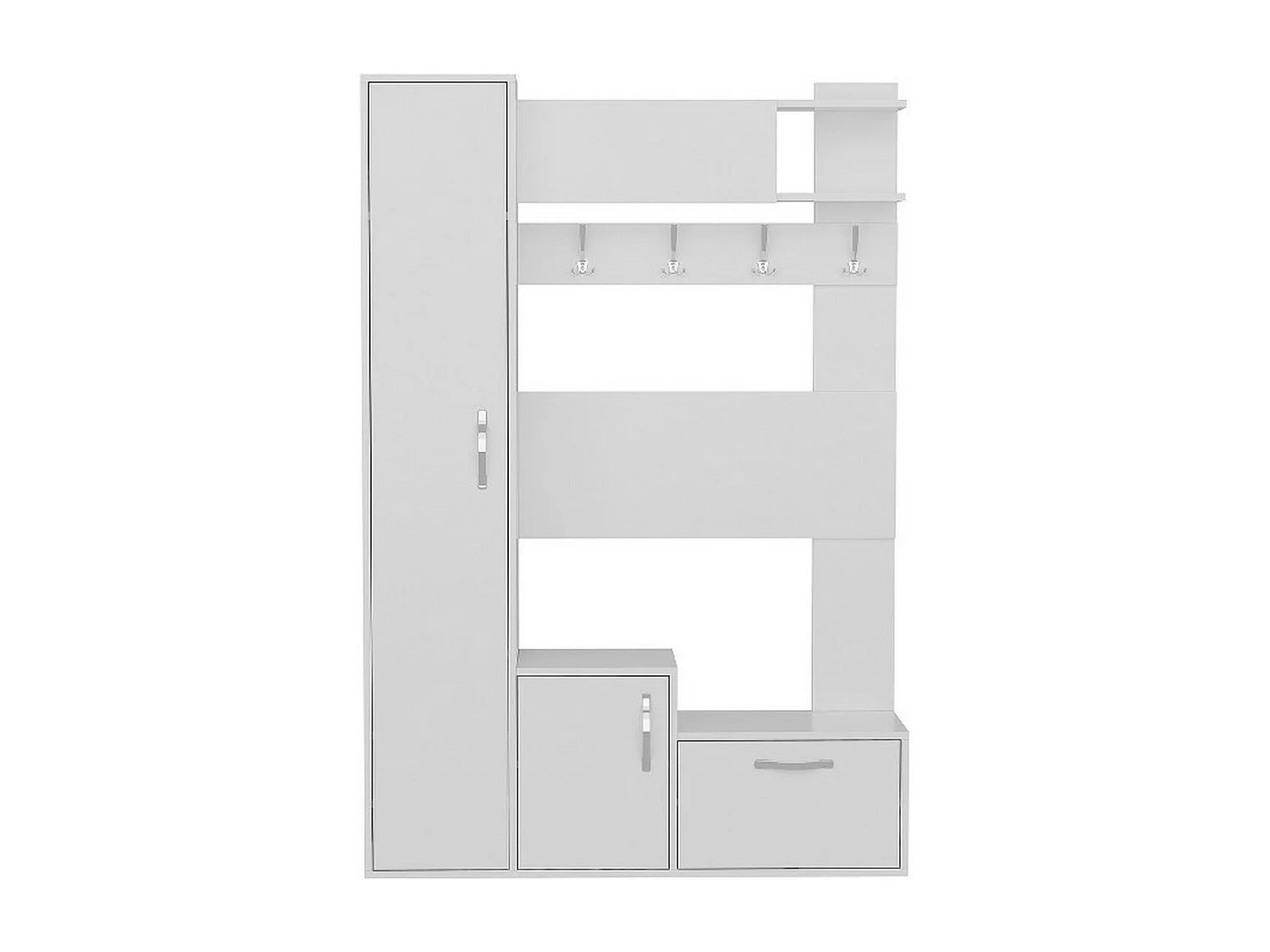 Mueble de Entrada Ursula, Blanco, 125x35x184 cm, EPIKASA