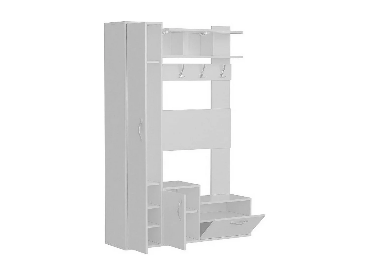 Mueble de Entrada Ursula, Blanco, 125x35x184 cm, EPIKASA