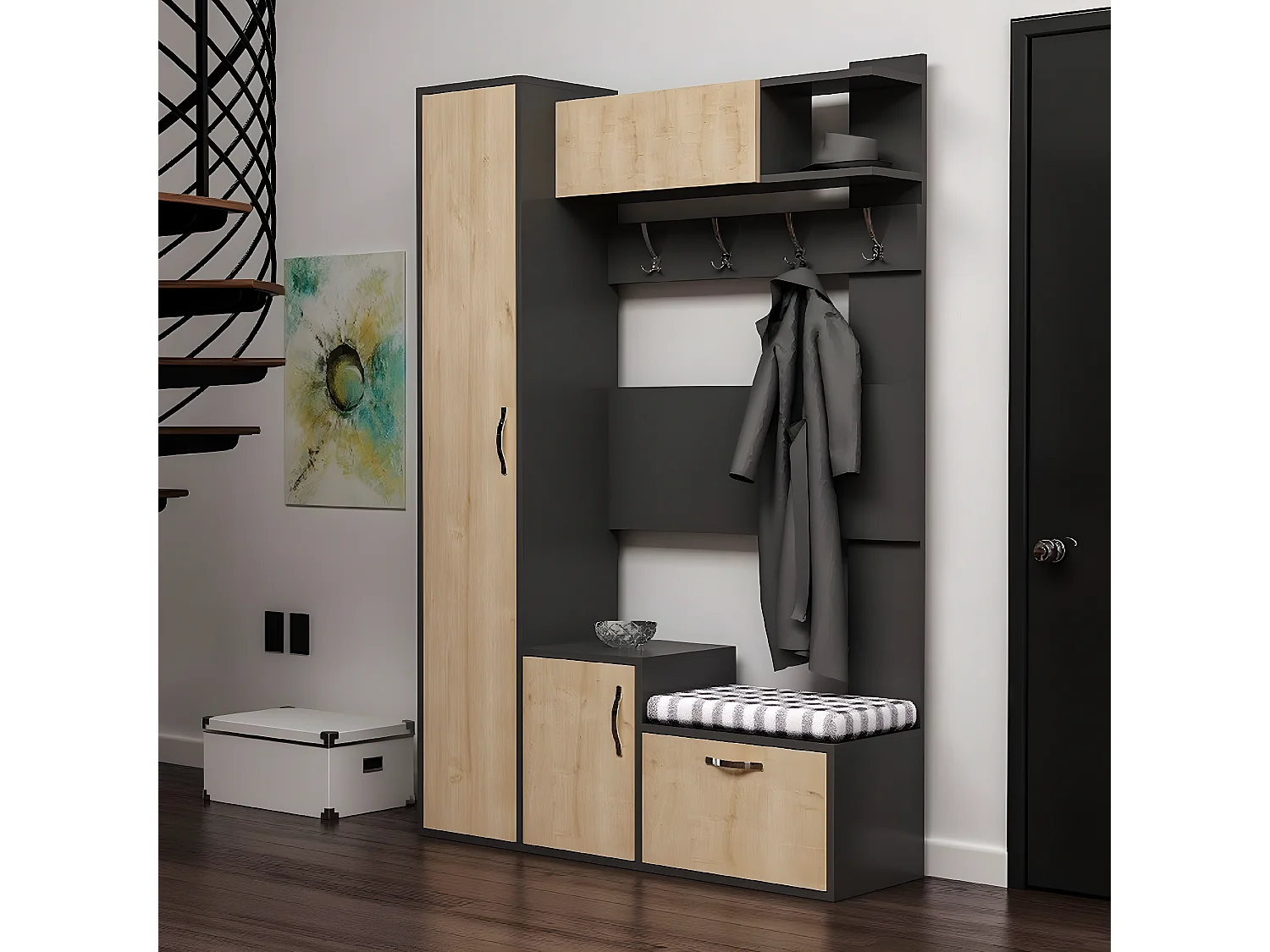 Ingang Kast Ursula - Eik - 125x35x184 cm - EPIKASA