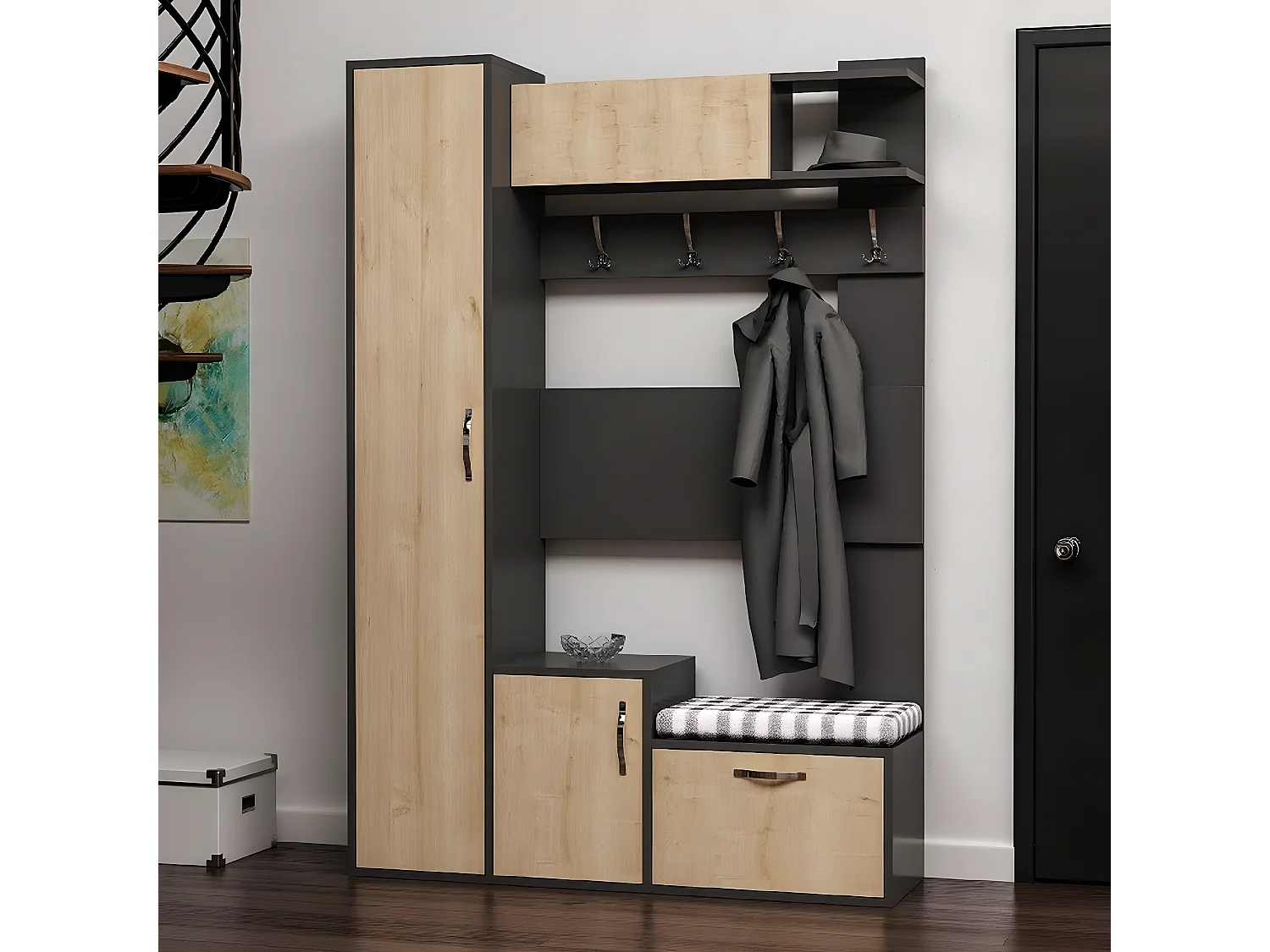 Ingang Kast Ursula - Eik - 125x35x184 cm - EPIKASA