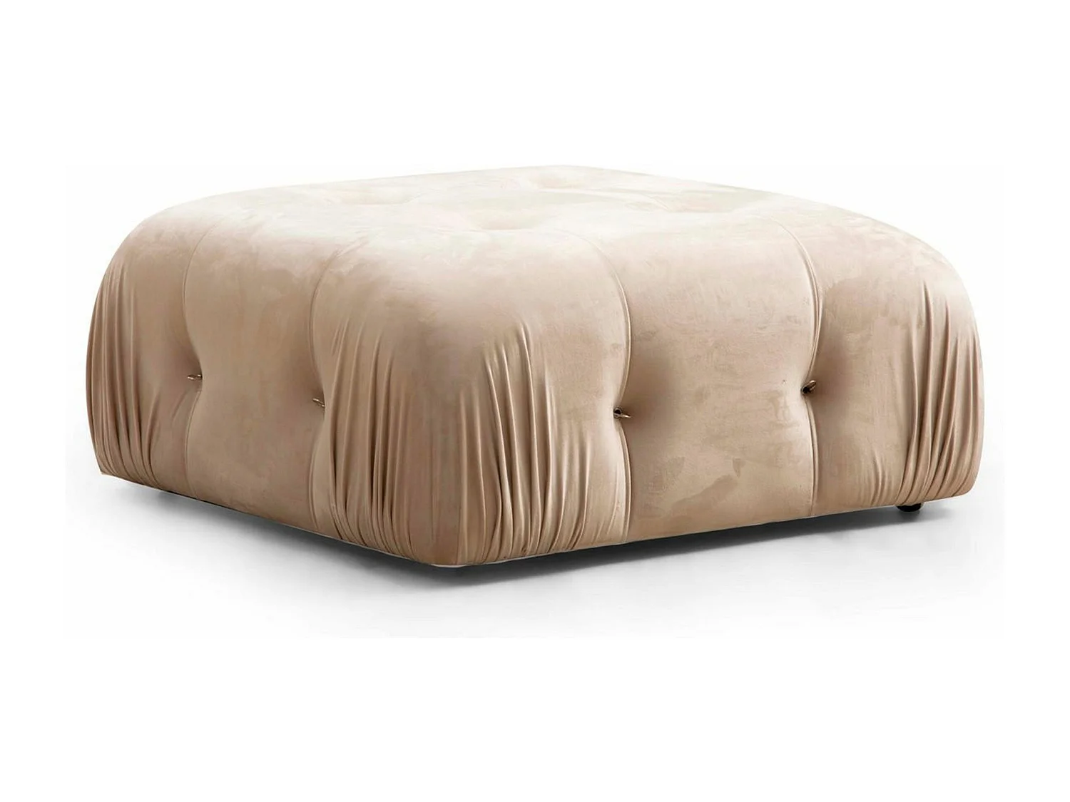 Puf Altadena A109, De color marrón claro, 45x95x95cm, Tapiz, Patas: Plástico