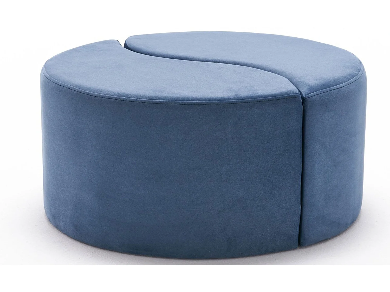 Lot de 2 poufs puzzle Ratsel L43xH40cm Velours Bleu