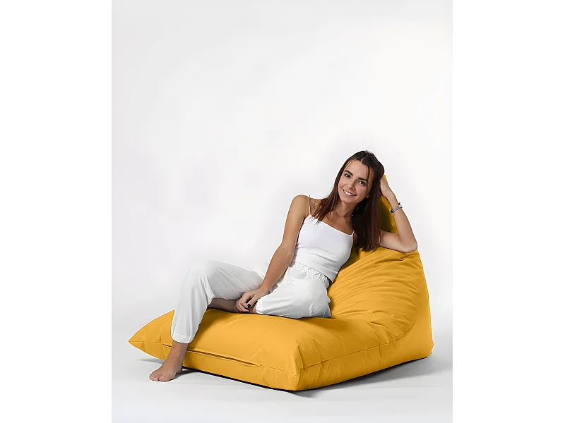 Pouf / coussin de sol triangle Gilka 90x145cm Tissu Jaune