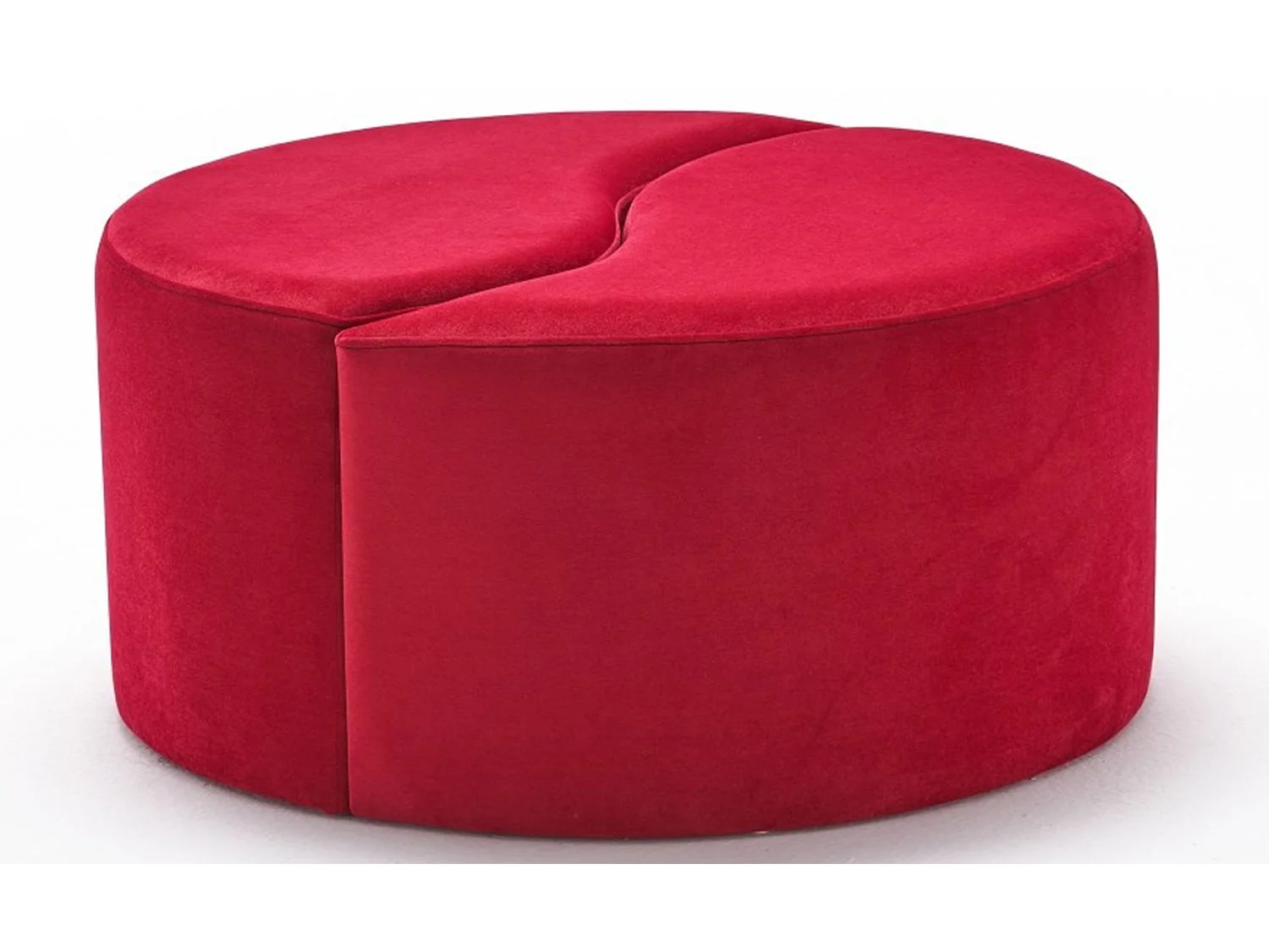 Lot de 2 poufs puzzle Ratsel L43xH40cm Velours Rouge