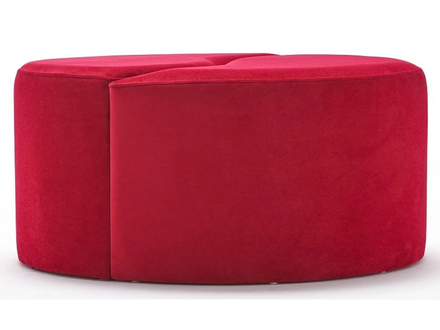Lot de 2 poufs puzzle Ratsel L43xH40cm Velours Rouge