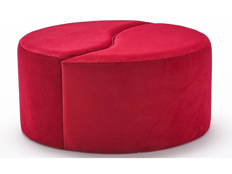 Lot de 2 poufs puzzle Ratsel L43xH40cm Velours Rouge
