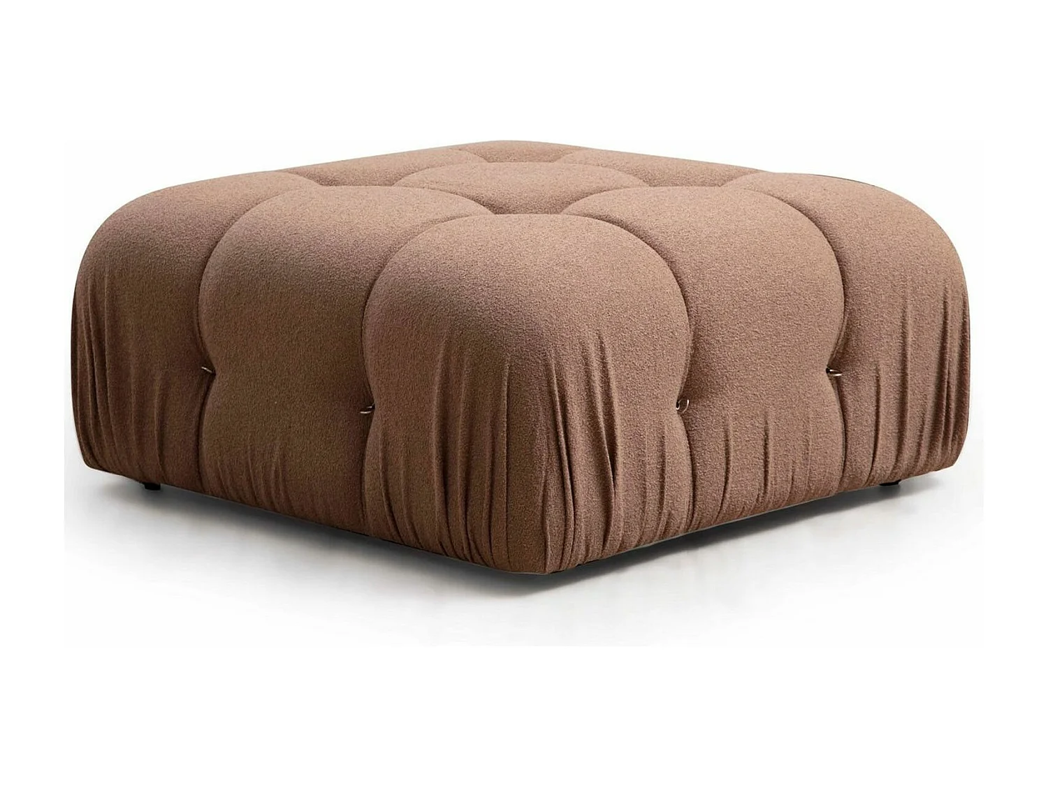 Pouf carré Nourhane Tissu Marron