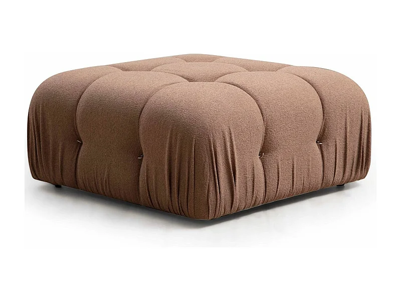 Pouf carré Nourhane Tissu Marron