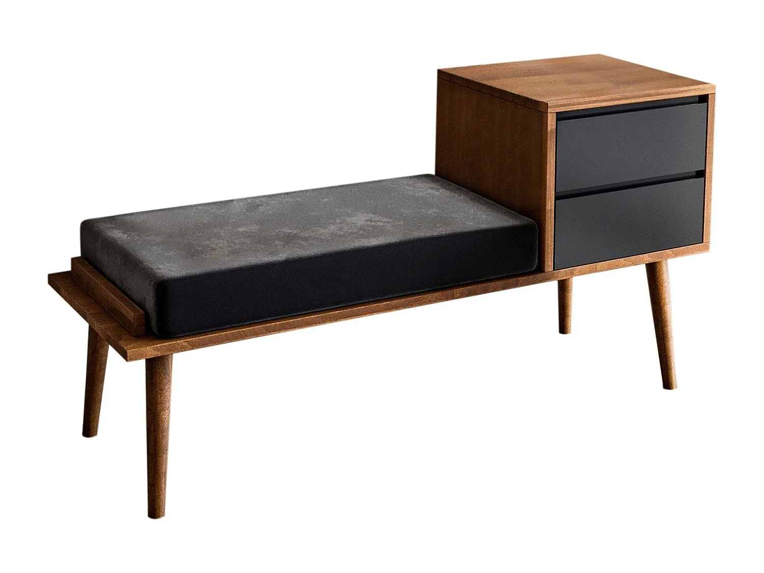 Banc avec rangement Blissar Bois Naturel et Noir