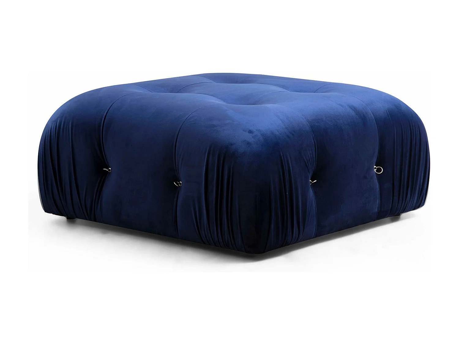 Pouf carré Nourhane Velours Bleu foncé