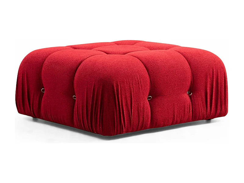 Pouf carré Nourhane Tissu Rouge