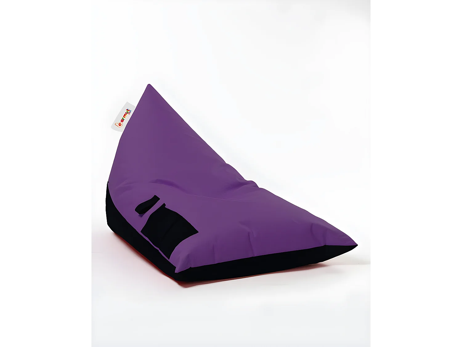Pouf / coussin de sol triangle Gilko 90x145cm Tissu Noir et Violet