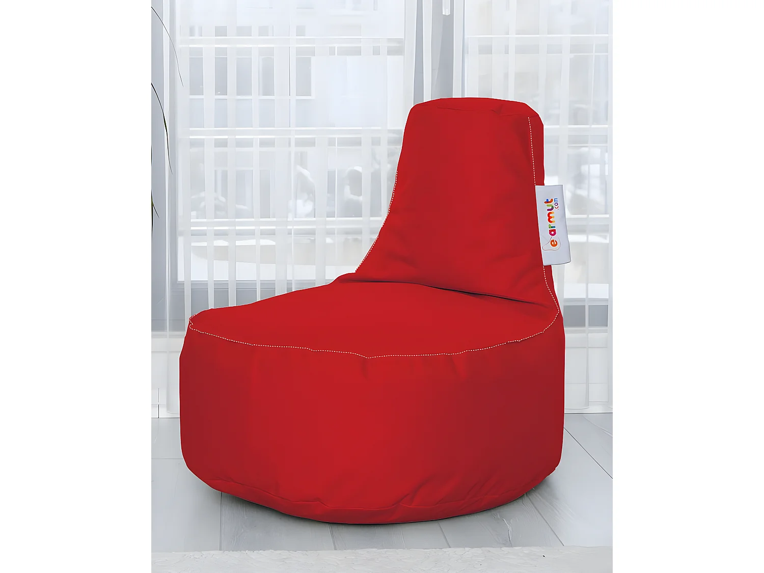 Pouf poire Arbane D70xH80cm Tissu Rouge