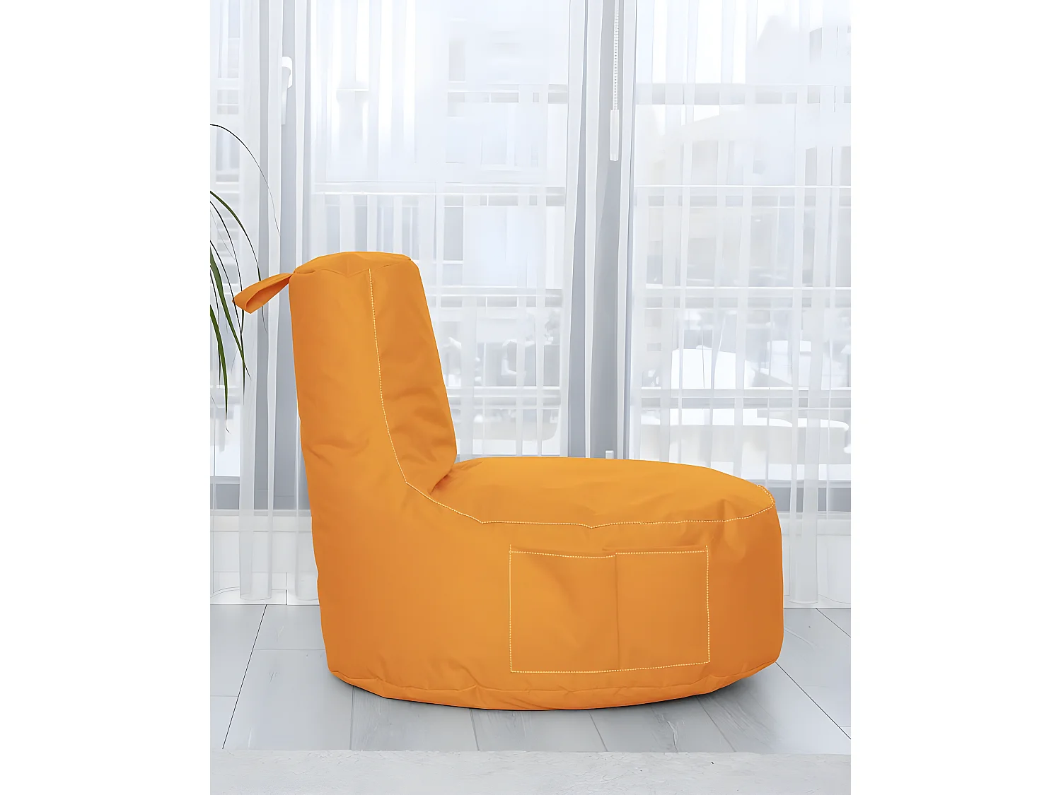 Pouf poire Arbane D70xH80cm Tissu Orange