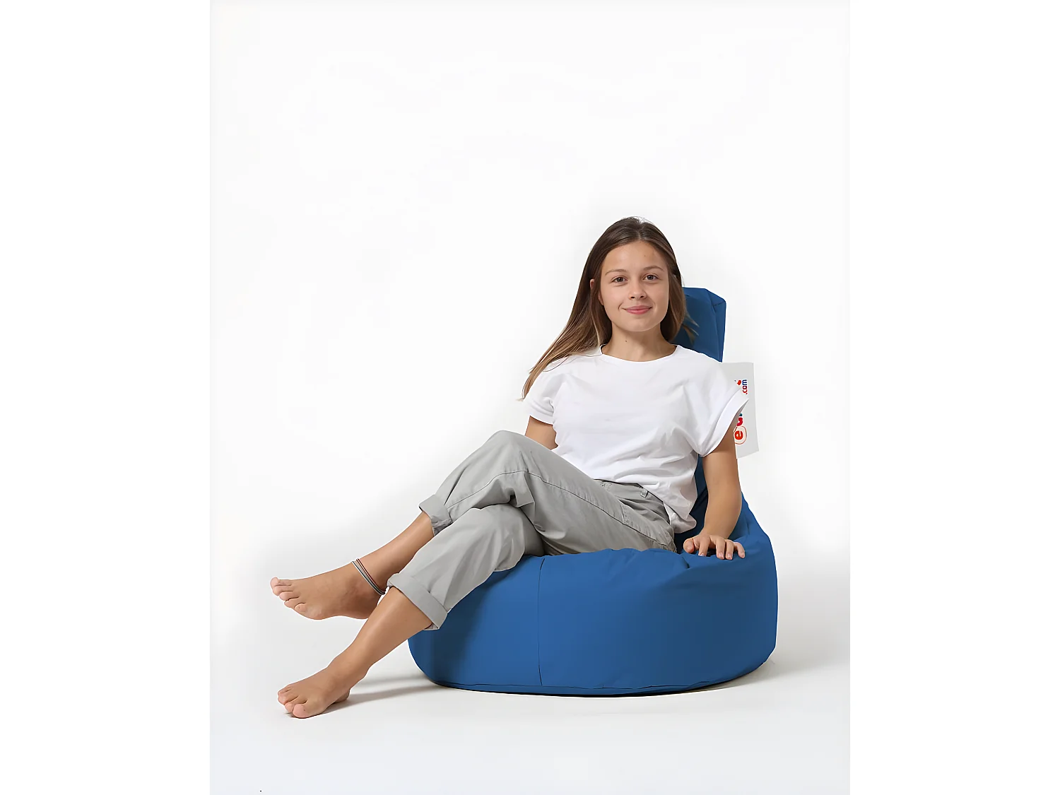 Pouf poire Arbone D70xH80cm Tissu Bleu