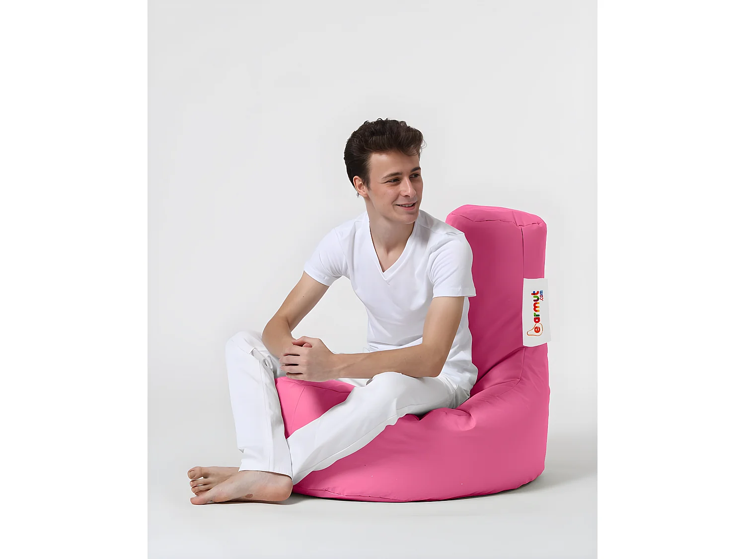 Pouf poire Arbone D70xH80cm Tissu Rose