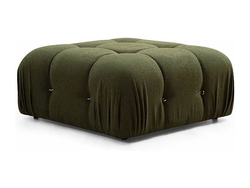 Pouf carré Nourhane Tissu Vert