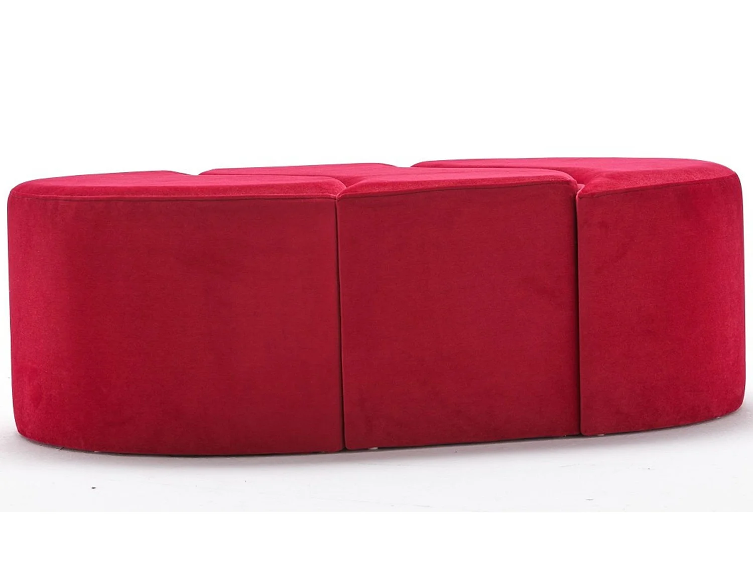 Lot de 3 poufs puzzle Ratsel Velours Rouge