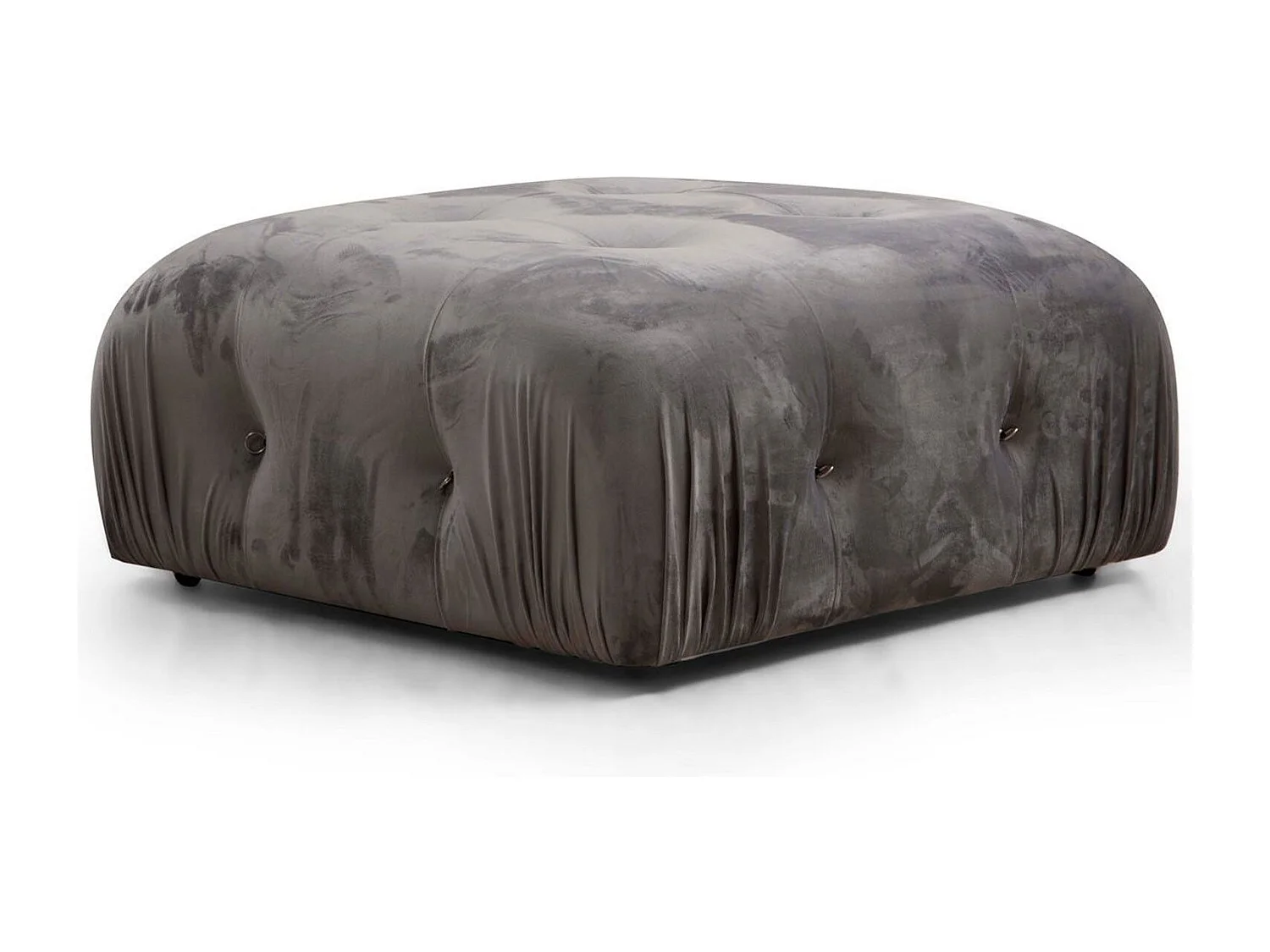 Pouf carré Nourhane Velours Gris