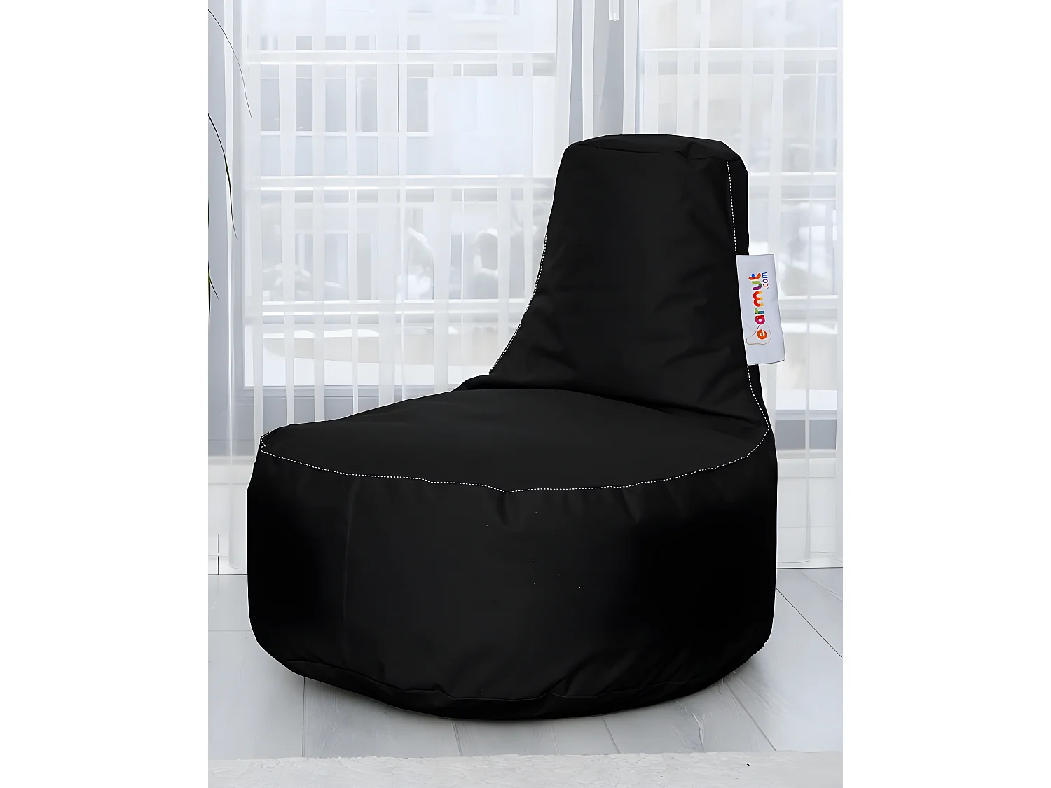 Pouf poire Arbane D70xH80cm Tissu Noir