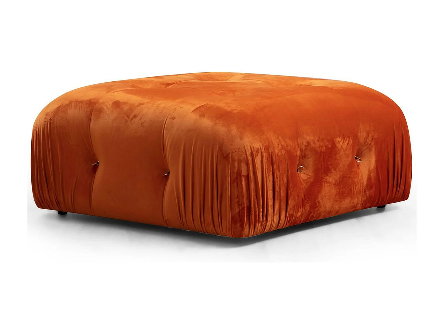 Pouf carré Nourhane Velours Orange