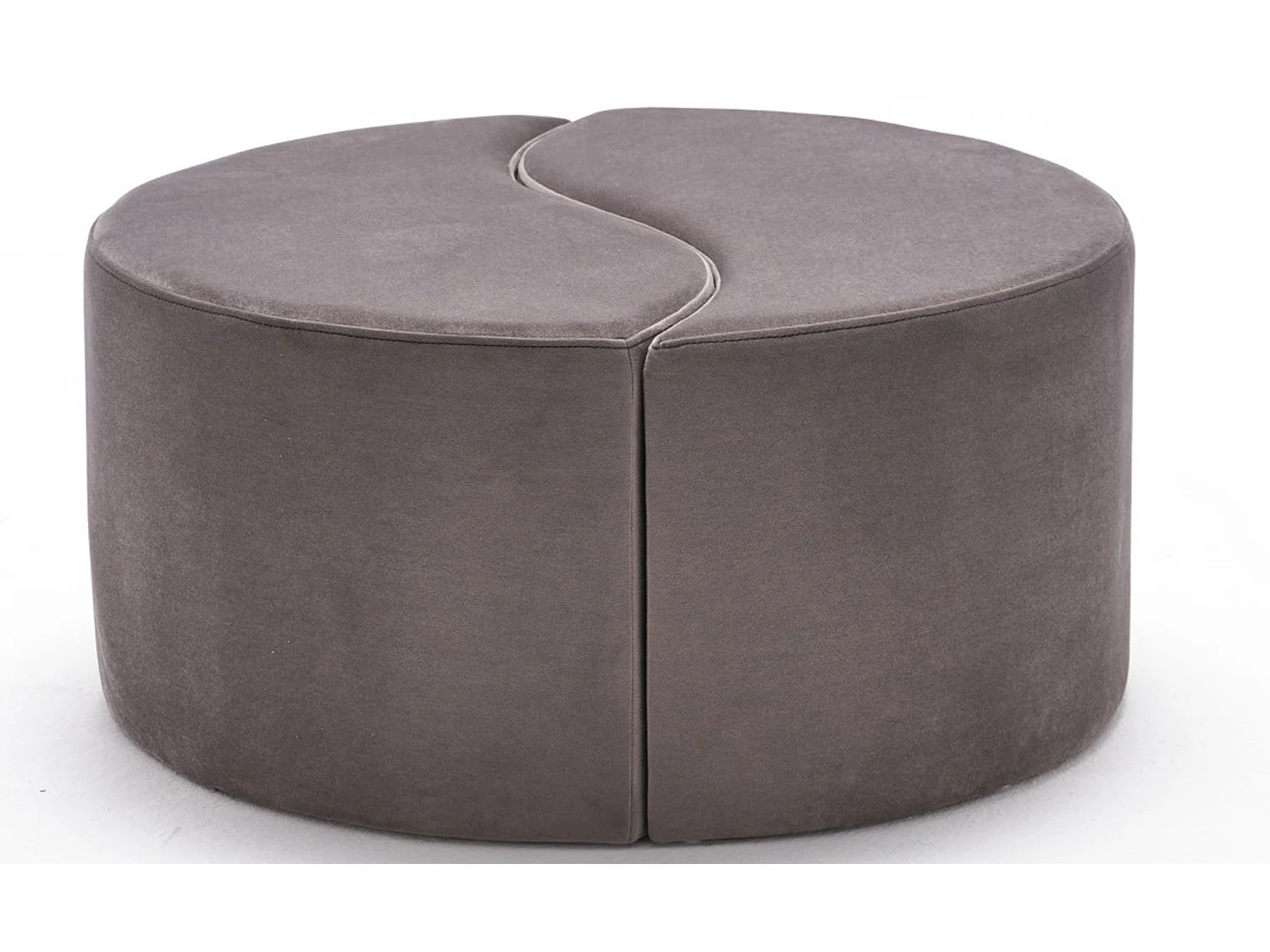 Lot de 2 poufs puzzle Ratsel L43xH40cm Velours Taupe