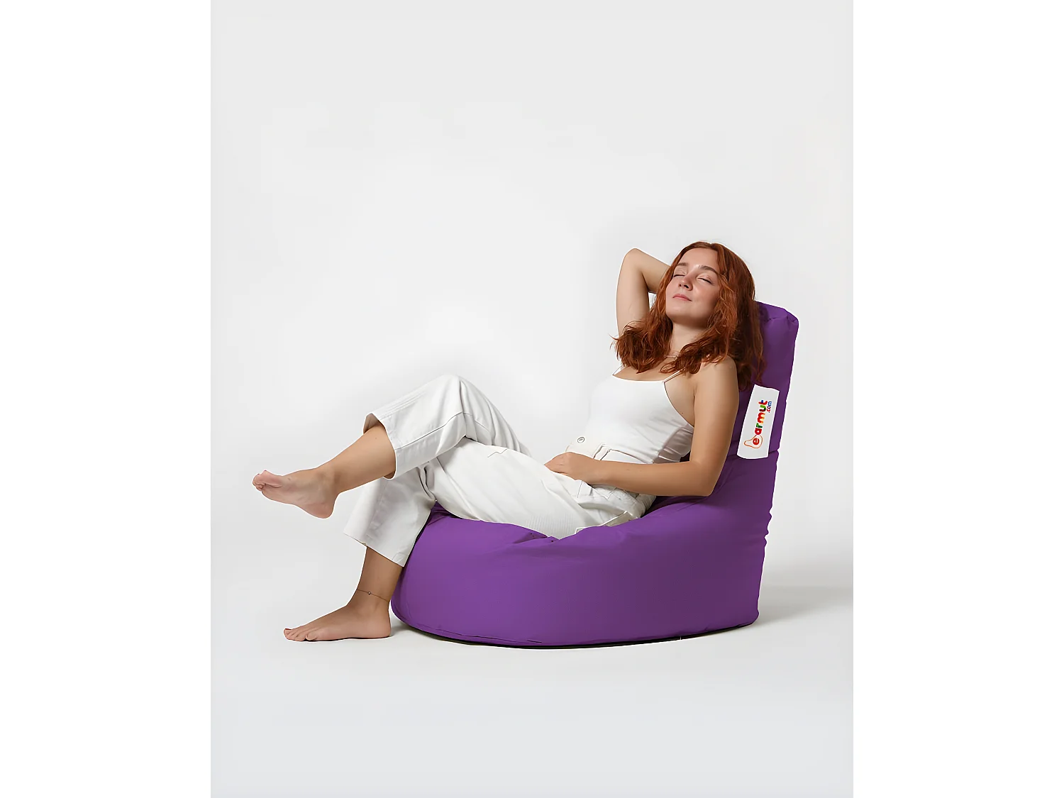 Pouf poire Arbone D70xH80cm Tissu Violet