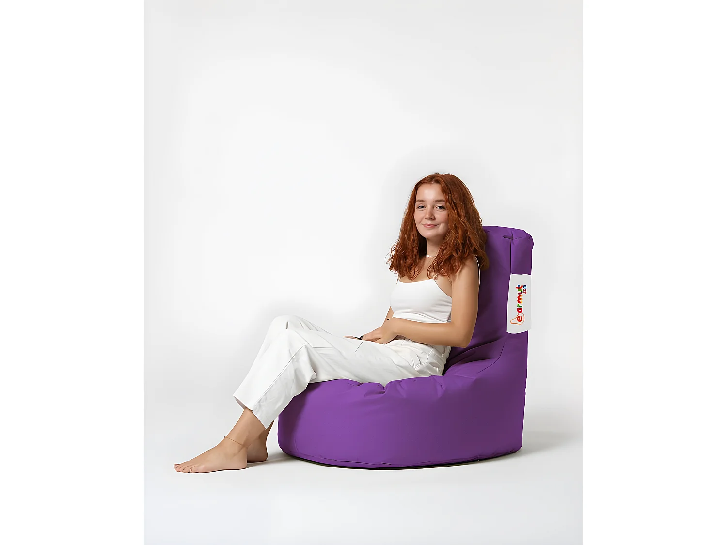 Pouf poire Arbone D70xH80cm Tissu Violet