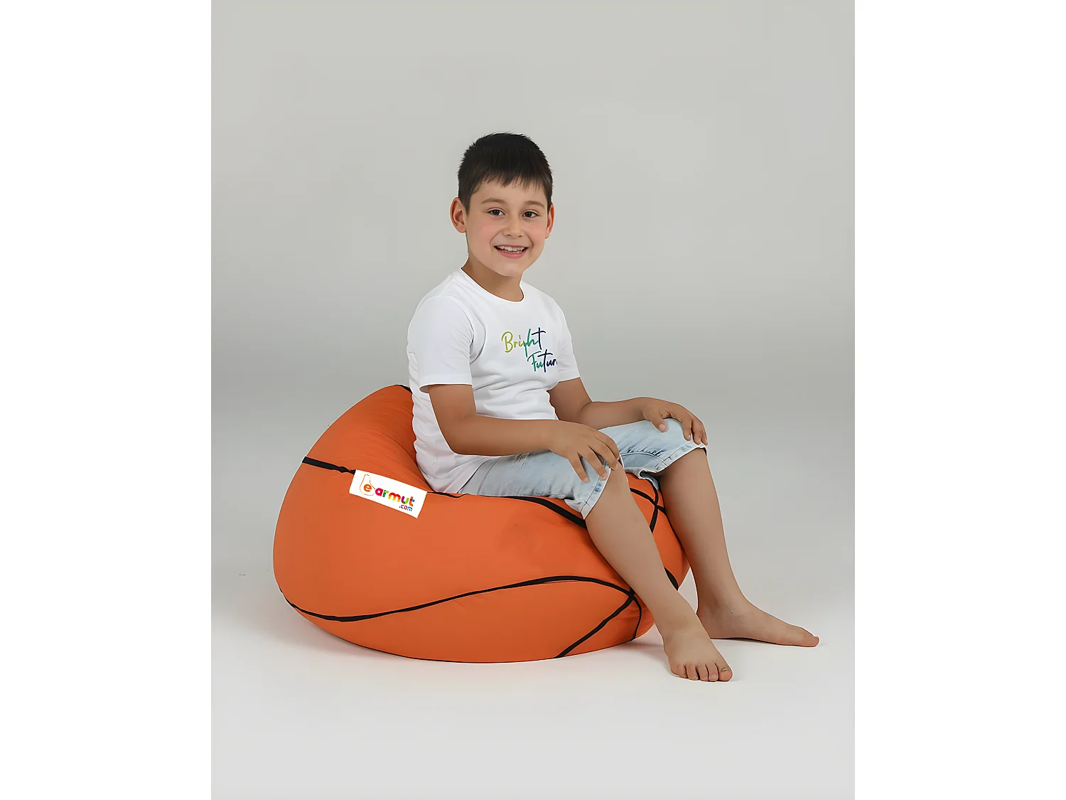 Pouf ballon de basket Andrus D70cm Orange