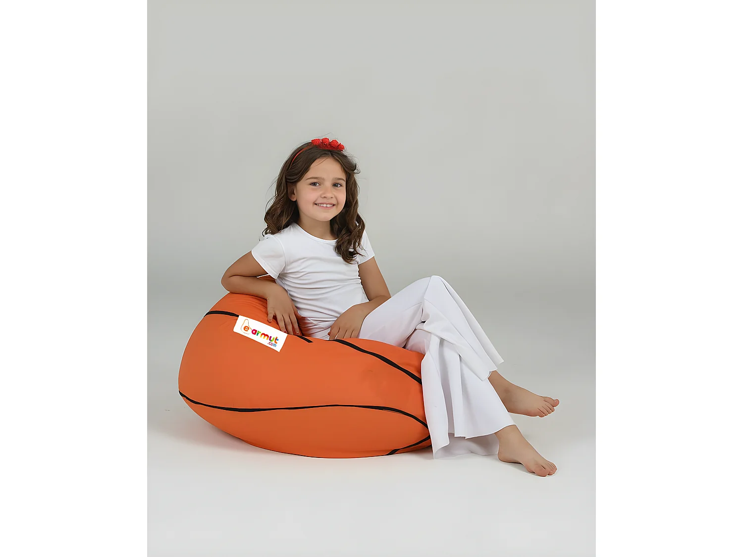 Pouf ballon de basket Andrus D70cm Orange