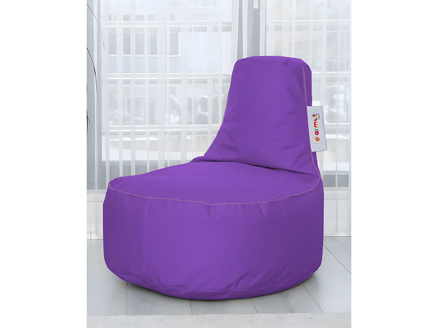 Pouf poire Arbane D70xH80cm Tissu Violet