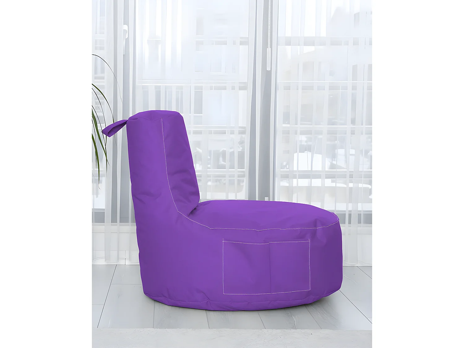 Pouf poire Arbane D70xH80cm Tissu Violet