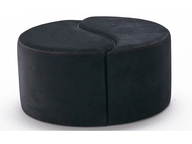 Lot de 2 poufs puzzle Ratsel L43xH40cm Velours Noir