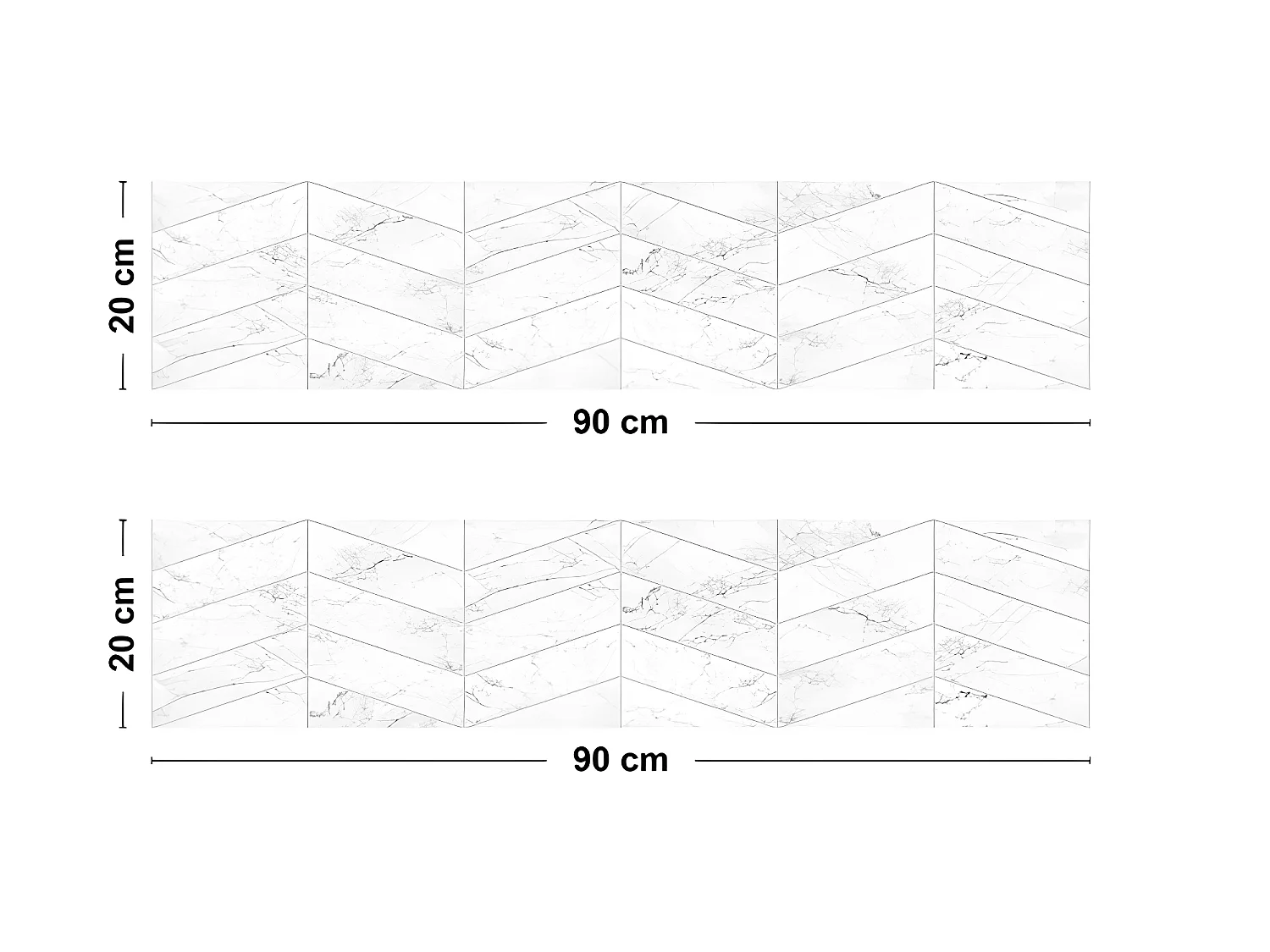 Bandeau ALU lot de 2 L 90xH 20cm - Marbre Gallone - Aluminium composite