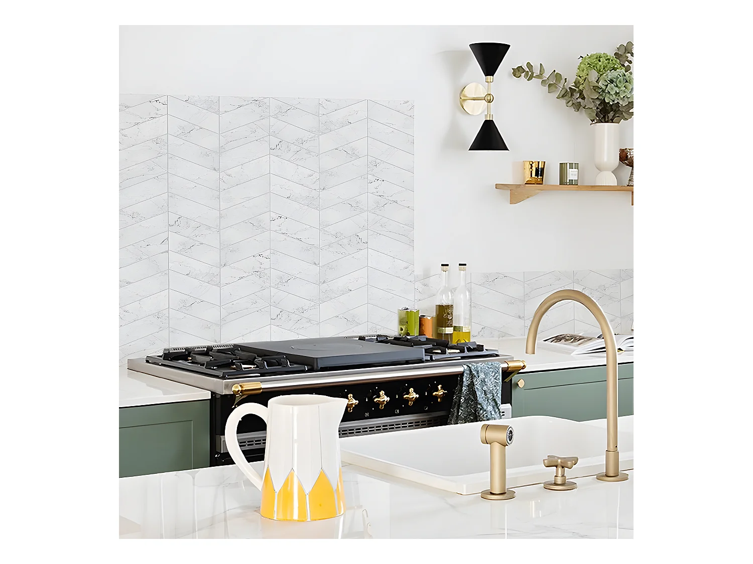 Fond de hotte ALU L 60xH 70cm - Marbre Gallone - Aluminium composite