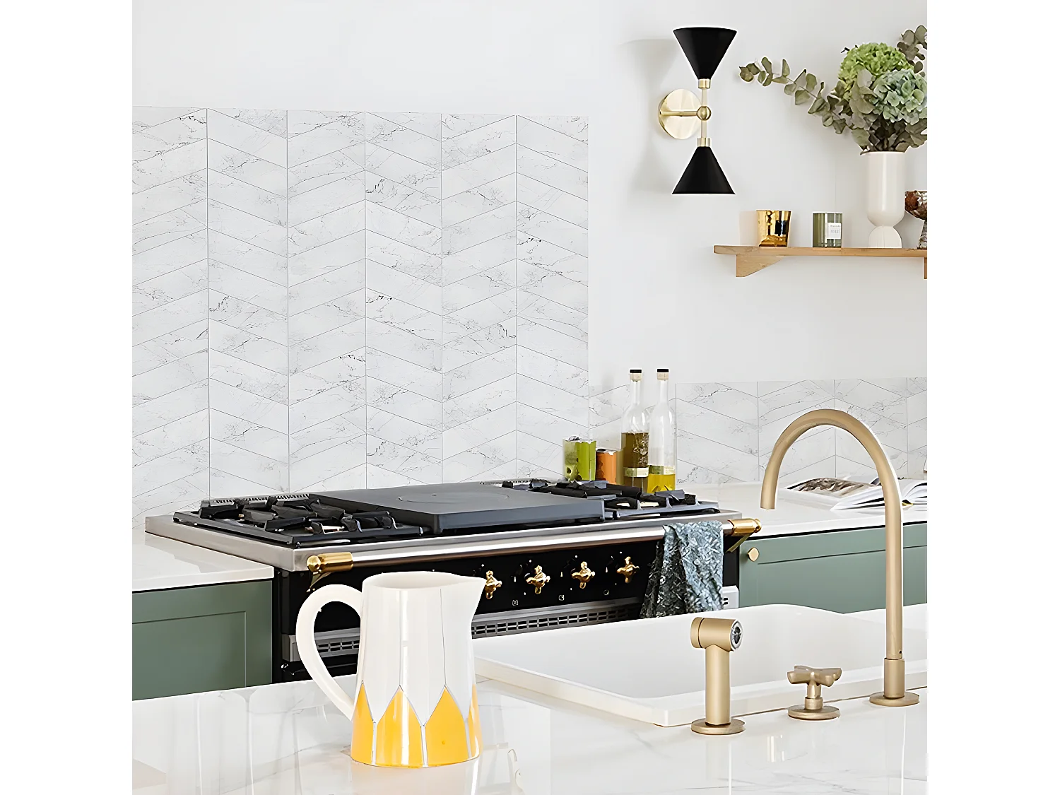 Fond de hotte ALU L 60xH 70cm - Marbre Gallone - Aluminium composite