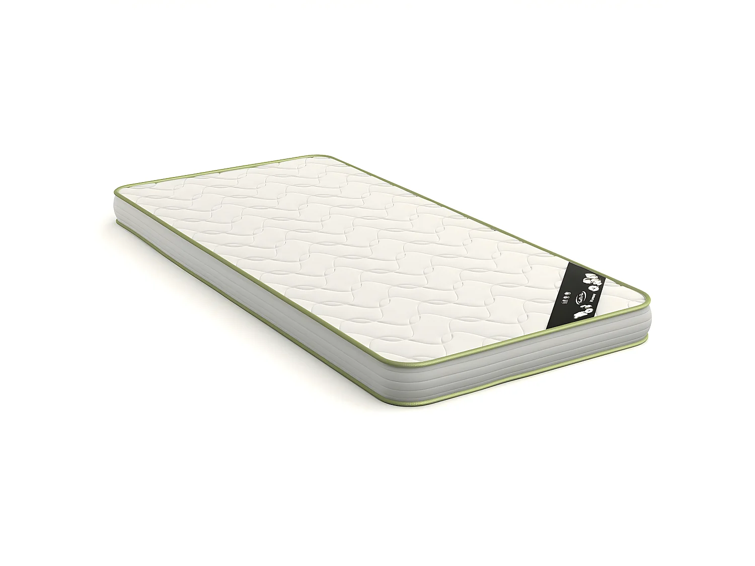 Pack lit cosy avec tiroir et matelas 90x190 cm panneaux de fibres blanc et bois PLAY