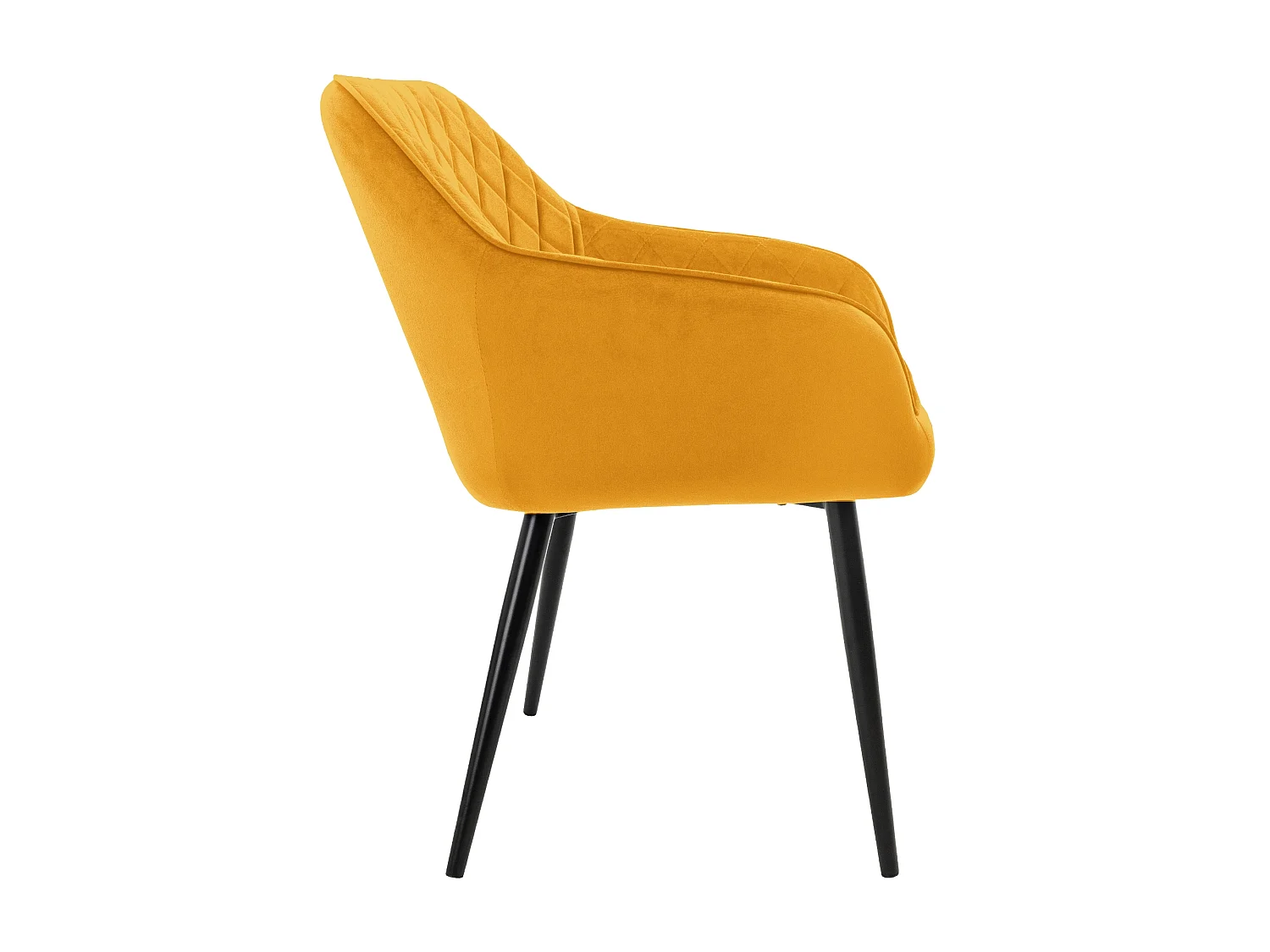 Lot de 2x chaises de salle à manger rembourrée en velours fauteuils salon ocre